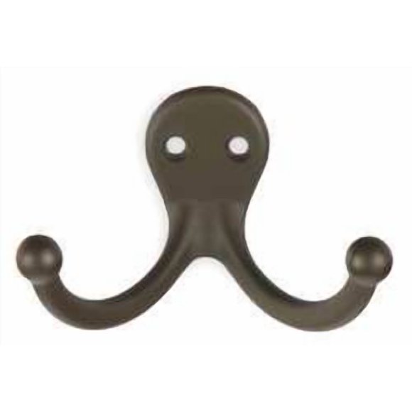 GRAINGER APPROVED Coat and Hat Hook, Bronze, L 1 1/16 in