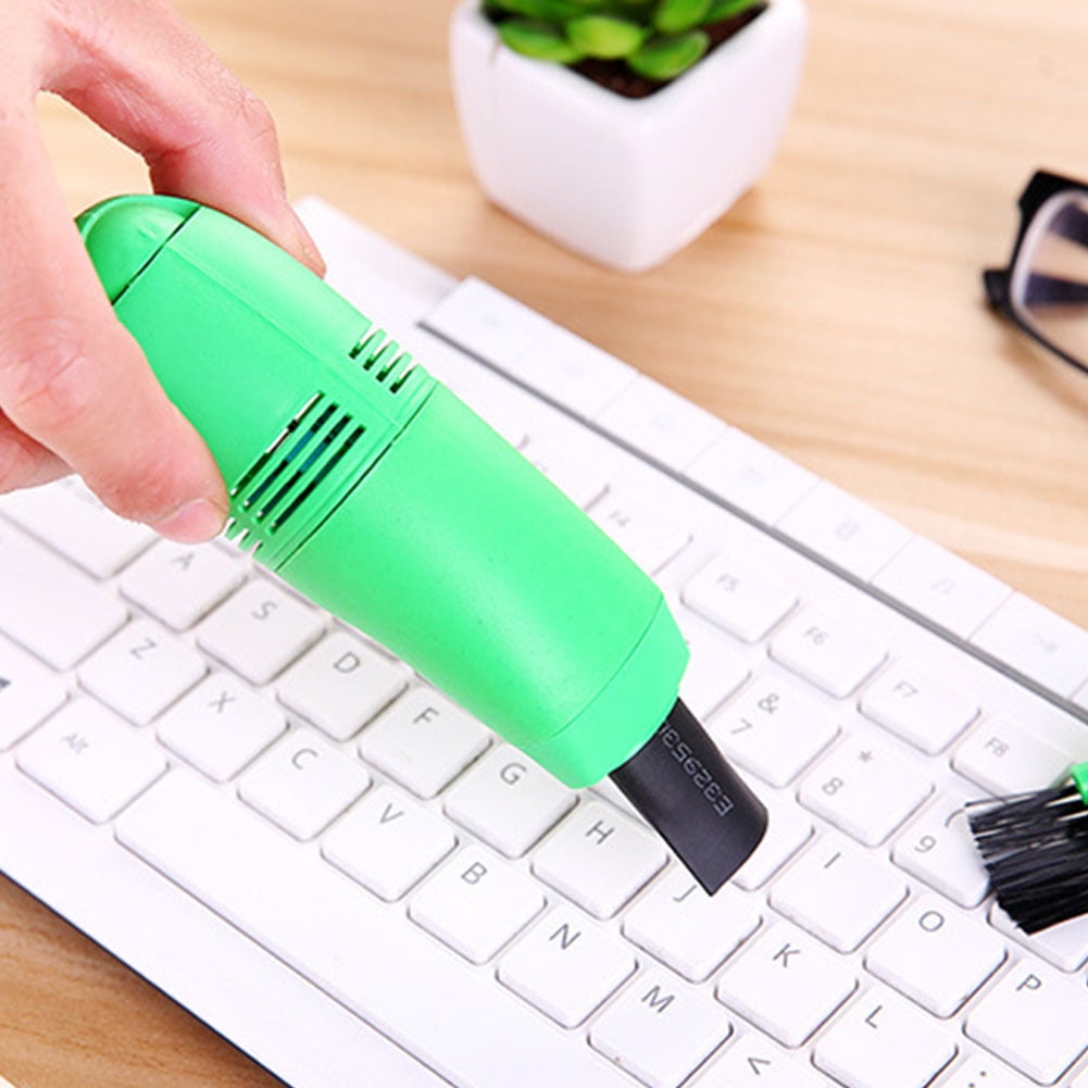USB Rechargeable Mini Laptop Keyboard Cleaner Dust Brush Car Vacuum Cleaner green