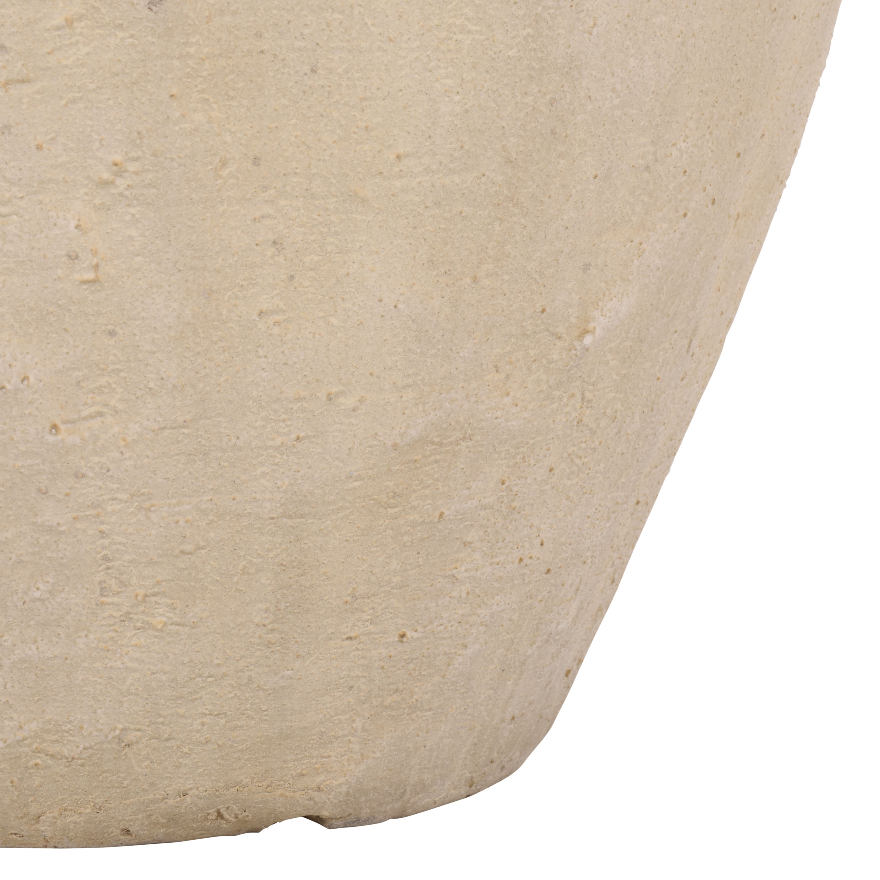 Safavieh 15.4" x 15.4" x 21.3" Round Beige Cement Bamboo Plant Pot