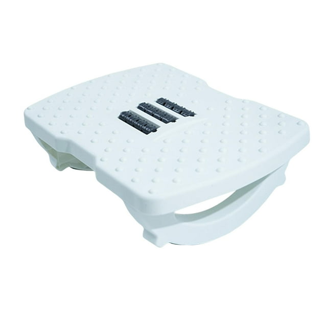 HILABEE Under Desk Rocking Foot Rest Comfortable Ergonomic Footstool for Office Work White