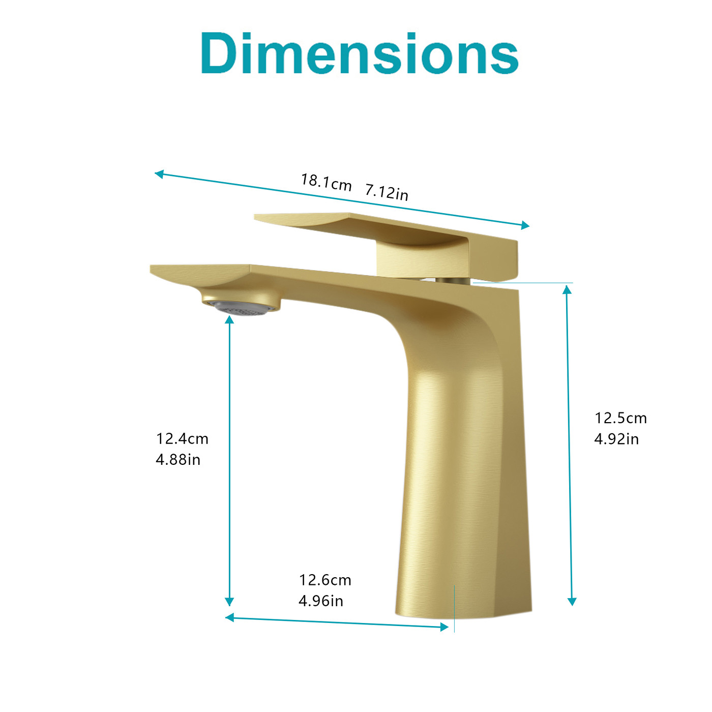YZZY Brushed Gold Single Handle Vessel Sink Faucet Hot and Cold Water Mixer Brass Body Single Hole Bathroom Sink Faucet