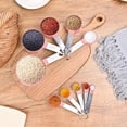 thumbnail image 2 of Jimin Measuring Cups and Spoons Set, 10 Pieces Nesting Measure Cups and Spoons, Kitchen Essentials Gadgets with Stainless Steel Handle for Dry & Liquid Ingredient, Pink, 2 of 14