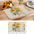 thumbnail image 6 of Sunflower Placemats Set of 4 Rustic Garden Blooms Floral Spring Place Mats Indoor Wipeable Table Mats Washable Cloth Dining Table Placemats for Kitchen Holiday Party Home Decor 13x19 Inch, 6 of 9
