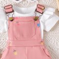 thumbnail image 7 of Toddler Kids Baby Girl Floral Overalls Shorts with Pocket Suspender Trousers Summer Clothing Outfits Pink A 18-24 Months, 7 of 7
