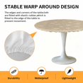 thumbnail image 2 of Elastic Fitted Round Tablecloth, Beige Floral Waterproof Stretch Table Cover for 36"-44" Tables, Vintage Spring Botanical Flowers Washable Outdoor Tablecloths for Patio, Picnic, Camping, 2 of 9