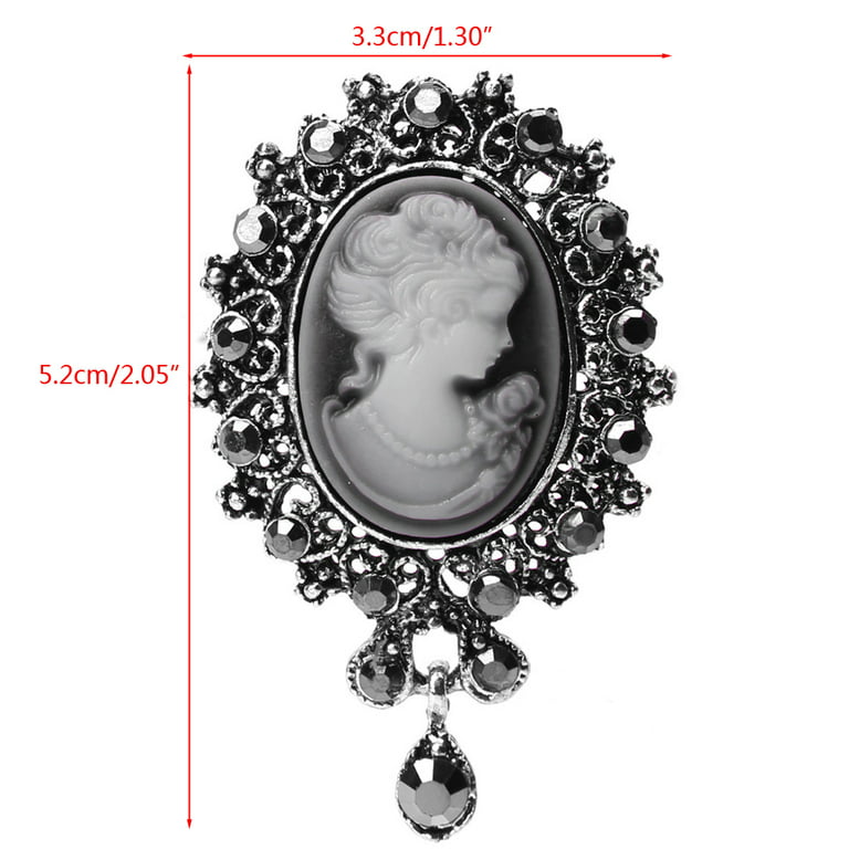 Women's Stainless Steel Cameo Pendant with Chain