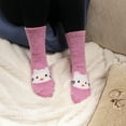 thumbnail image 6 of BambooMN Women's Super Soft Warm Cute Animal Non-Slip Fuzzy Fluffy Crew Winter Home Socks, Pink Kitty - 3 Pairs, 6 of 6