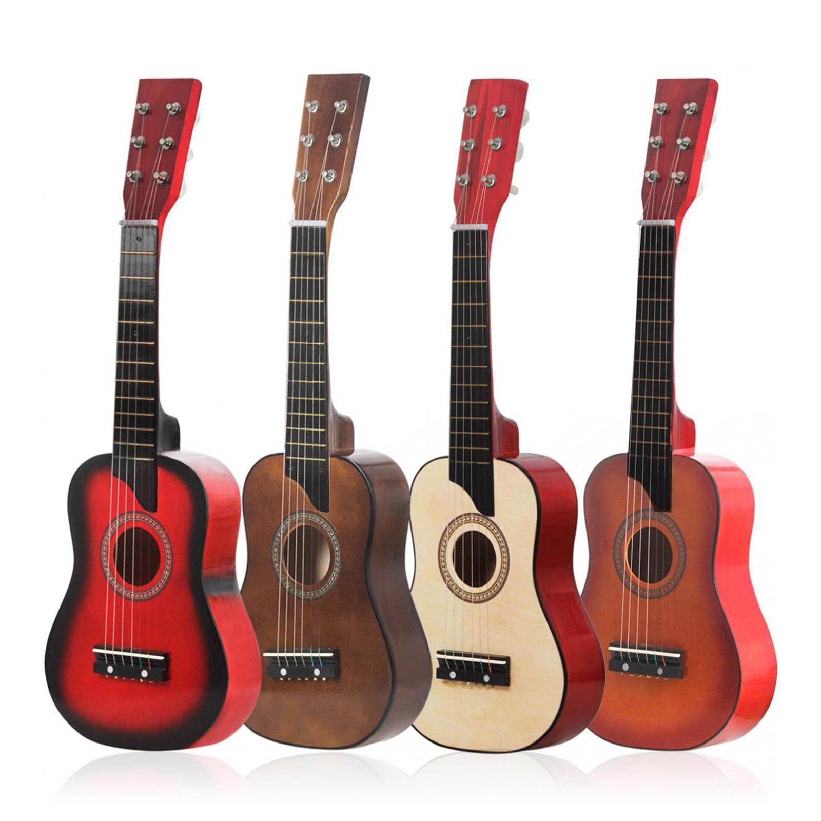 LeeQinersw Classic Mini 25 inch Basswood Acoustic Guitar 6 Strings Musical Instrument Red