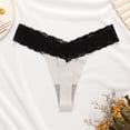 thumbnail image 2 of All Lace Thongs for Women Pack Seamless Stretch No Show Underwear Thong Panties, 2 of 3