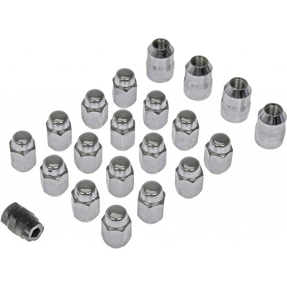 KarParts360 For Dodge Ram 1500 1995-2001 Wheel Lock Set | Steel | Chrome | 5 Bolt Grade | Acorn Nut Head | Internal Lock Design | Conical Seat - 60 Degree