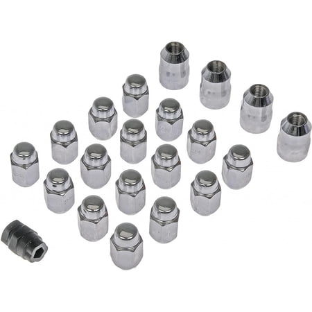 KarParts360 For Dodge D150/W150 1990 1991 1992 1993 Wheel Lock Set | Steel | Chrome | 5 Bolt Grade | Acorn Nut Head | Internal Lock Design | Conical Seat - 60 Degree