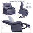 thumbnail image 2 of Poshby Dual Motor Lift Recliner Chair with Massage, Heat, Faux Leather For Living Room, Blue, 2 of 7