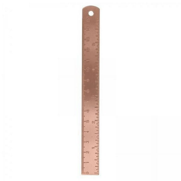 Vsenkes 3xCopper Ruler Handy 6 inch/ 15cm Metal Ruler for Notebooks Architect Workshop
