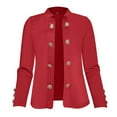 thumbnail image 5 of YDFCWXW Women's Double Slim Fit Blazers Notch Lapel Work Office Suits Casual Open Front Blazer Red, 3XL, 5 of 5