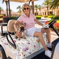 thumbnail image 3 of Golf Cart Seat Covers for 2 Seater,Spring Tulip Flower Microfiber Cart Seat Towel Blanket,Watercolor Spring Garden Fruit Leaf Absorbent NonSlip Bench Seats Protector for Golf Course 51"x31", 3 of 9