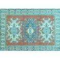 thumbnail image 1 of Ahgly Company Indoor Rectangle Geometric Light Blue Traditional Area Rugs, 7' x 9', 1 of 4