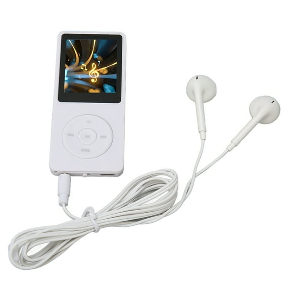 Music Player Support Recording 64GB Expandable Portable MP3 MP4 Player 1.8in Screen 30 Hours Playback for Travel White