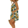 thumbnail image 5 of VBTAPA Sundresses for Women Tropical Print Sleeveless Pleated Mini Dress Hawaiian Beach Vacation Dresses Limited Time Sales Multicolor L, 5 of 7