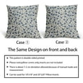 thumbnail image 6 of Blue Floral Pillow Covers 18x18 Set of 2 Vintage Rustic Old Style Cute Small Flower Blue Cream Print Decorative Outdoor Pillowcases Farmhouse Throw Cushion Case Decor for Couch Sofa Bed, 6 of 6