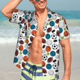 thumbnail image 5 of Lsque Color Balls pattern Hawaiian Shirt for Men, Unisex Summer Beach Casual Short Sleeve Button Down Shirts-Small, 5 of 9