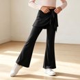 thumbnail image 4 of OGLCCG 2-Pack Girls Flare Leggings with Tie Wrap Skirted,High Waist Bootcut Bell Bottoms,School Performance Dance Pants Size 5, 4 of 8