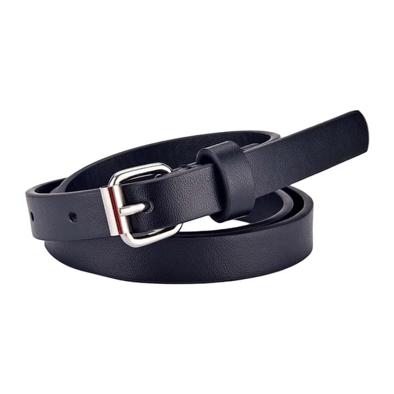 TELOLY Toddler Child Boys Belts for Jeans Dresses Pants Girls Leather Waist Belt with Buckle Trendy Dresses Boys Black Belt