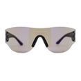 thumbnail image 2 of Boys Kids Rimless Shield Color Mirror Wrap Curved Sport Sunglasses Black - Blue Mirror, 2 of 4