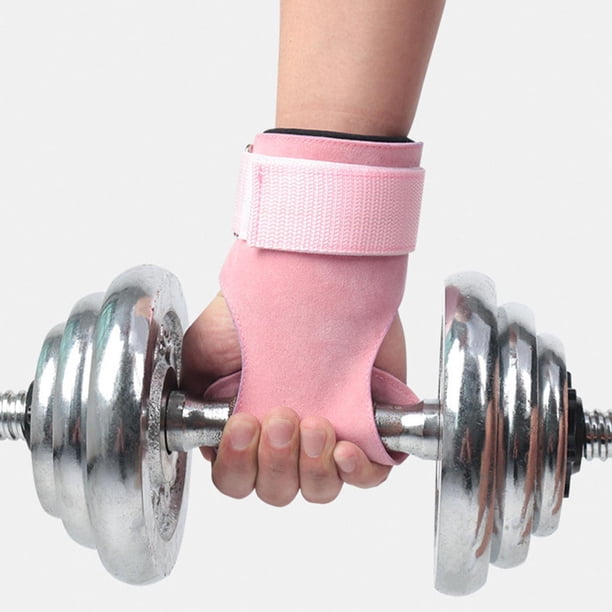 2 piezas de correas de ganchos de muñeca shamjiam para levantamiento de pesas Rosado
