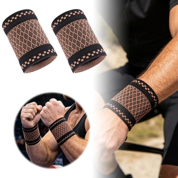 WEIOUKC Copper Wrist Compression Brace, Elastic Wrist Support Sleeve Wrist Braces, Breathable Compression Wrap for Gym, Carpal Tunnel & Athletic Recovery