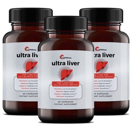 UpWellness Ultra Liver Supplement for Liver Care & Support and Gallbladder Support - TMG & NAC Milk Thistle - Liver Cleanse Detox & Repair - 3 Pack