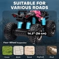 thumbnail image 5 of Aosom Kids ATV, 12V 4 Wheeler Ride on Quad Car Toy with Music, Headlights, Battery Powered Electric Vehicle for Boys and Girls, Pink, 5 of 10