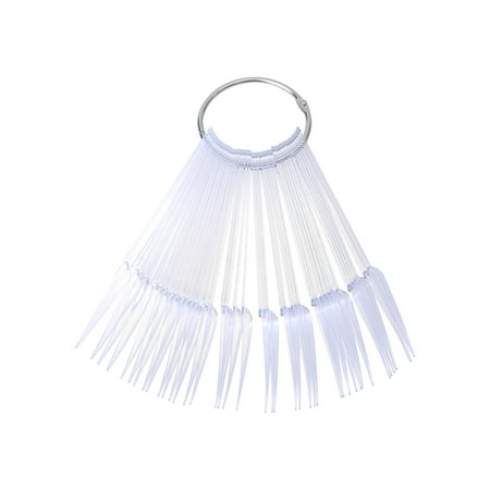 

OUNONA Nailtips Polish Color False Fan Display Practice Sticks Tips Card Shaped Wheel Display Sticks Tip Plates Chart