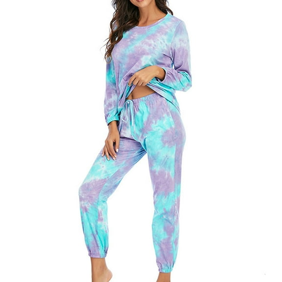 BONIXOOM Matching Christmas Pajamas Pajamas For Women Loungewear None Long Sleeve Solid Sleepwear Sets Purple M