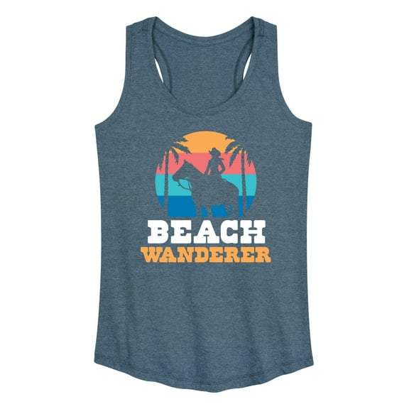 Instant Message - Beach Wanderer Cowgirl - Women's Racerback Tank Top