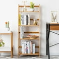 thumbnail image 4 of Costway Multifunctional 4 Shelf Bamboo Bookcase Ladder Plant Flower Stand Rack Storage, 4 of 9