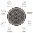 thumbnail image 5 of SAFAVIEH Courtyard Zavier Geometric Bordered Indoor/Outdoor Area Rug, 6'7" x 6'7" Round, Black/Beige, 5 of 9