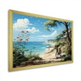 thumbnail image 3 of Designart "Aqua Marine Coastal Journey" Bicycle Picture Framed Canvas Art Print, 3 of 5