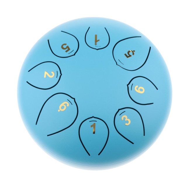 Tambor de lengüeta de acero de 6 pulgadas, , tambor manual de instrumento de percusión con mazos azul Yuyangstore 1 tambor de lengua de acero de 6 pulgadas