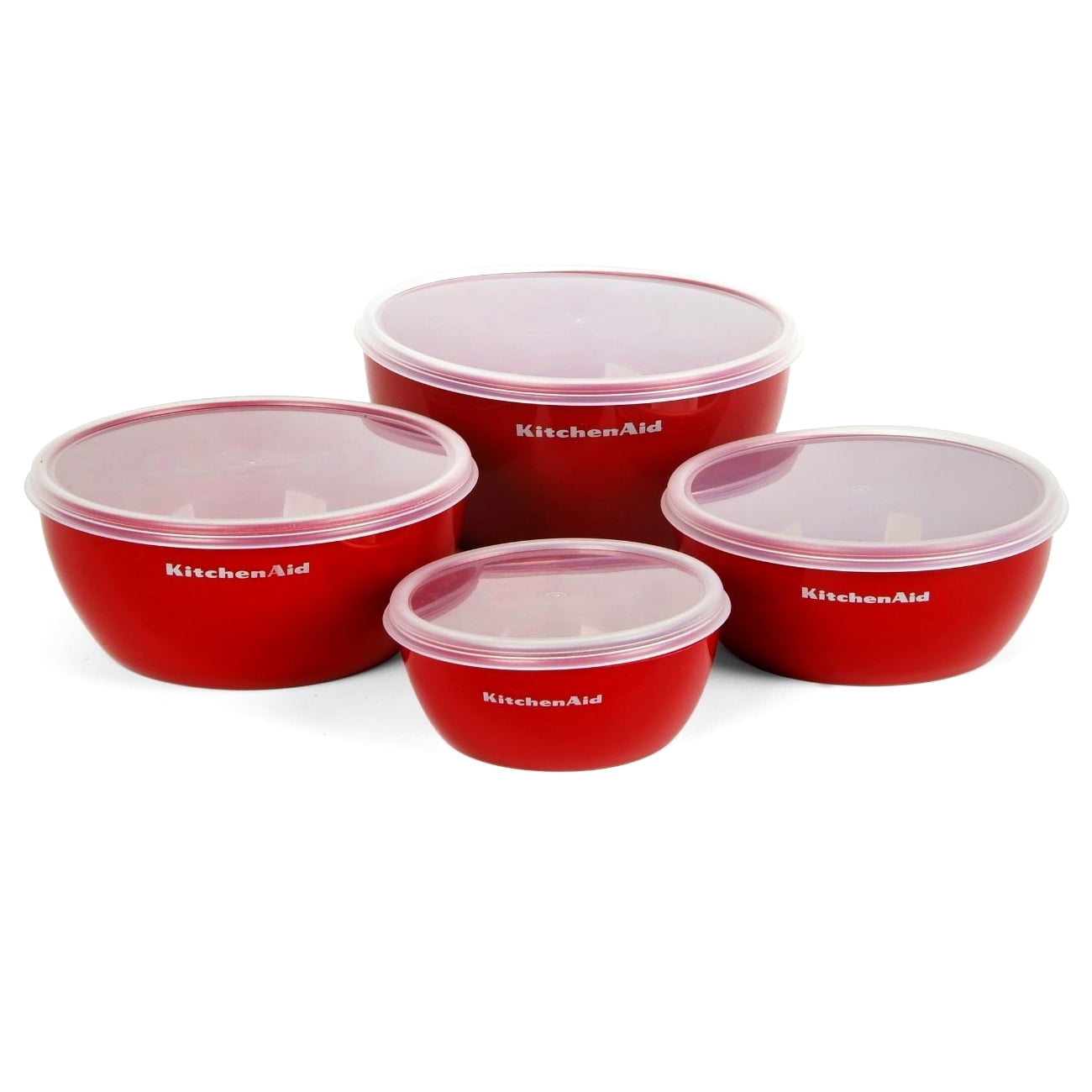 KitchenAid KC176BXERA Classic 4 Piece Red Prep Bowl Set with Lids