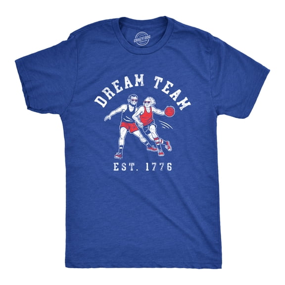Mens Dream Team 1776 T Shirt Funny George Washington Abe Lincoln Graphic Tee for Guys Graphic Tees