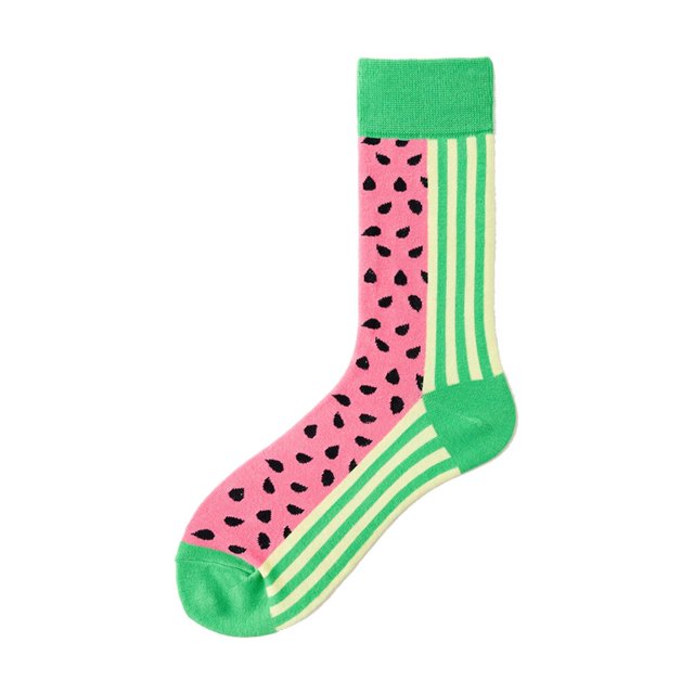 Calcetines de algodón peinado para hombre, medias con estampado divertido, Rana, hamburguesa loca, salmón, maíz, aguacate, pájaro, regalo de Navidad, novedad