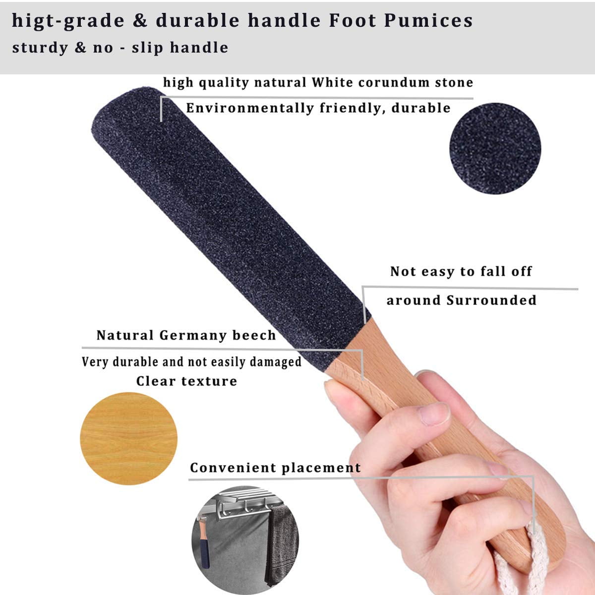 Foot File Callus Remover Foot Scrubber Professional Pedicure Foot Rasp Removes Cracked Heels Dead Skin Corn Hard Skin Pumice Stone for Feet Scraper