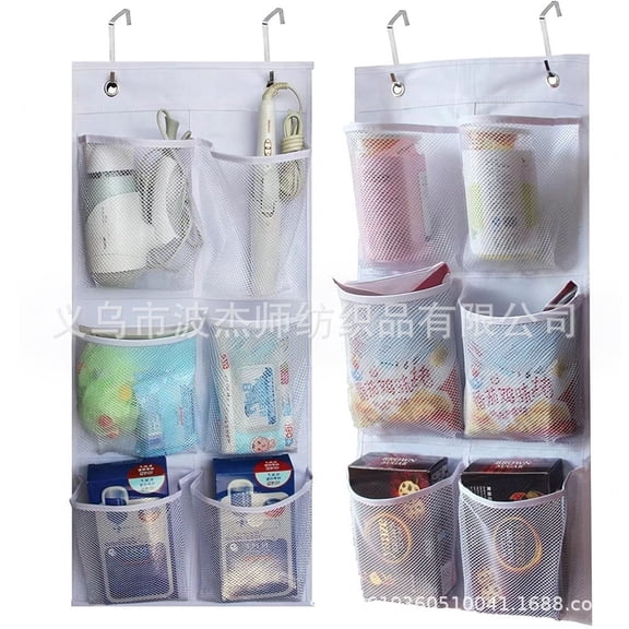 3 Pack 6 Pockets Non-Woven Hanging Storage Organizer, Mesh Wall Hanging Shoe Organizer for Closet Door