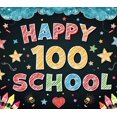 thumbnail image 4 of School 100 Days Celebration Backdrop Banner Colorful Party Supplies Background Photography Props Happy Days Decorations Classroom Event Decor, 4 of 4