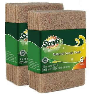Biodegradable Coconut Kitchen Scourers- 5 Pack, Zero Waste Dish Scrubb –