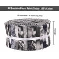thumbnail image 6 of Soimoi 40Pcs Tie Dye Print Cotton Precut Fabrics For Quilting Craft Strips 2.5x42inches Jelly Roll - Black, 6 of 9