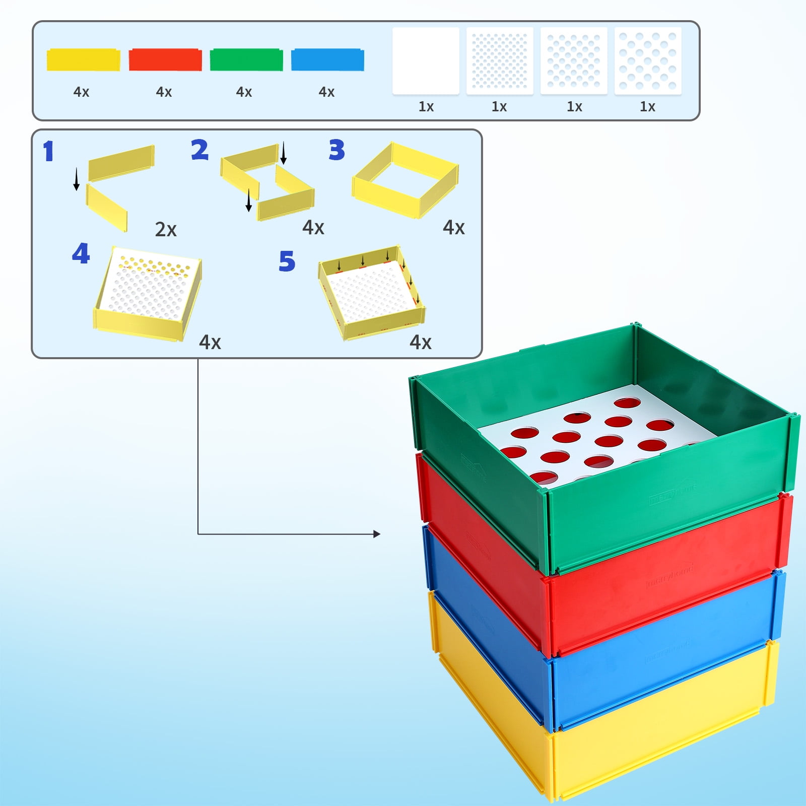 Toy Blocks Sorter Sifter Box for Lego, Sorting Box, Sorting Tray, Lasts for 10 Years, Particle Separator Tool, Organizer, Cute Brick Storage Container for Lego, Accessories, Gift for Lego Lovers