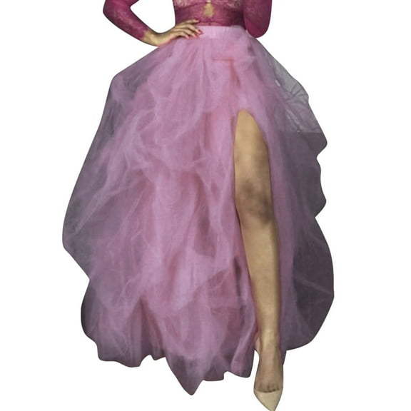 Women's Party High Waist Elastic Belt Casual Poncho Women's Skirt Bubble Skirt