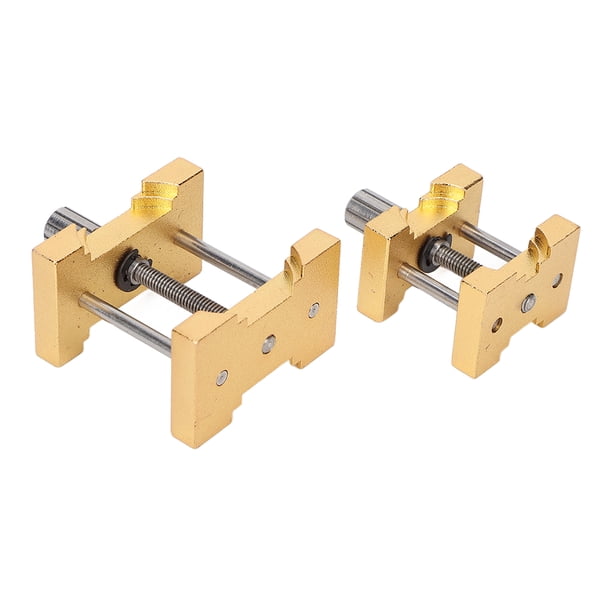 Base Fija Para Movimiento De Reloj, Soporte Para Caja De Reloj De Pulsera, Soporte Para Movimiento De Reparación De Relojes De Aluminio Dorado, 2 Piezas Profesional Para Reparador