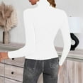 thumbnail image 4 of Women's Turtleneck Sweater 2025 Long Sleeve Shirts Fall Trendy Tops Slim Fitted Ribbed Knit Basic Casual Sweater White M, 4 of 6